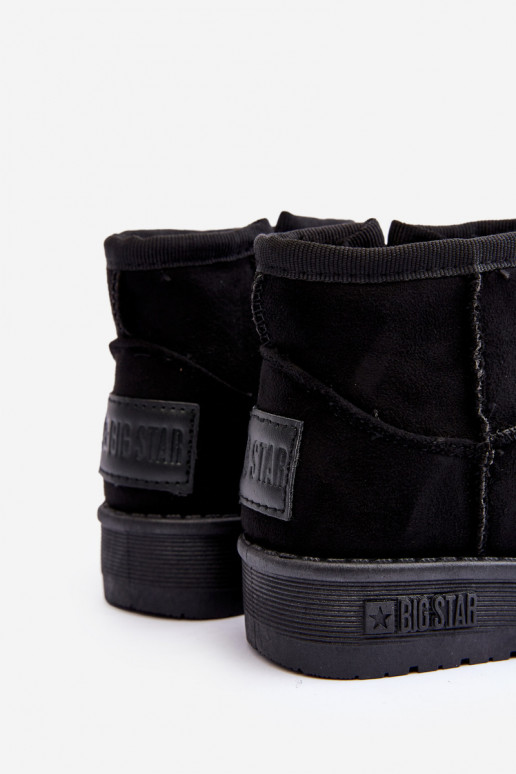 Children's Fur-Lined Snow Boots with Zipper Black Big Star MM374100