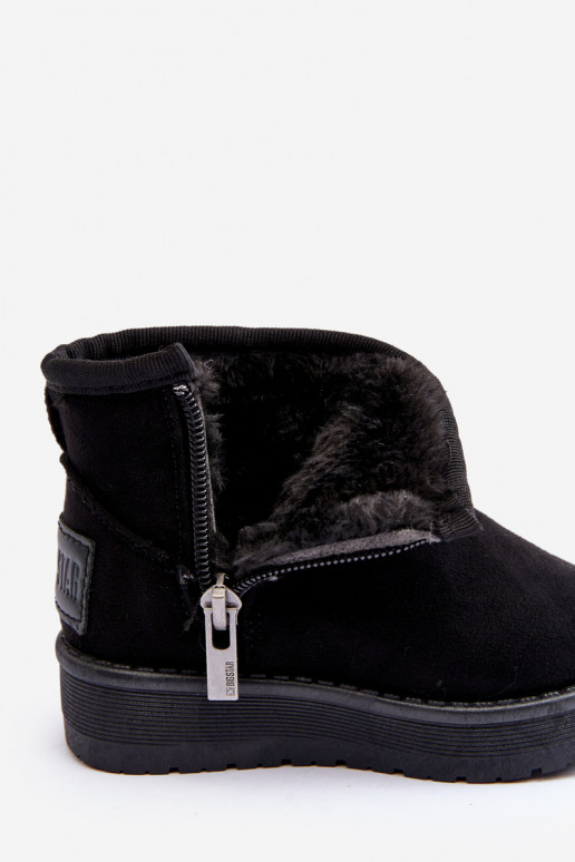 Children's Fur-Lined Snow Boots with Zipper Black Big Star MM374100
