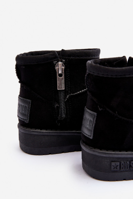 Children's Fur-Lined Snow Boots with Zipper Black Big Star MM374100