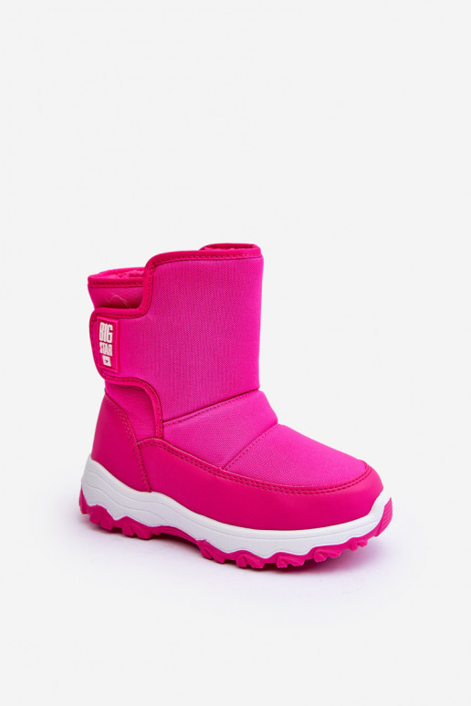 Children's Fleece-Lined Lace-up Snow Boots Pink Big Star MM374121 Children's Fleece-Lined Lace-up Snow Boots Pink Big Star MM374121