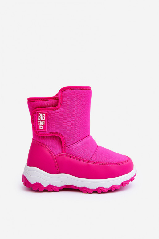 Children's Fleece-Lined Lace-up Snow Boots Pink Big Star MM374121 Children's Fleece-Lined Lace-up Snow Boots Pink Big Star MM374121