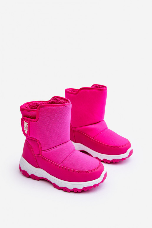 Children's Fleece-Lined Lace-up Snow Boots Pink Big Star MM374121 Children's Fleece-Lined Lace-up Snow Boots Pink Big Star MM374121