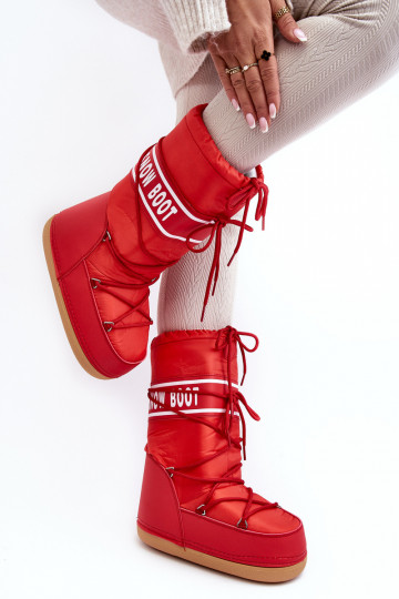 Women's High Snow Boots Red Venila 2