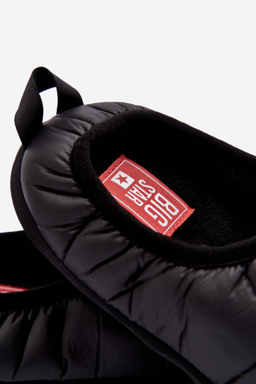 Men's Slip-on Insulated Slippers Black Big Star KK174363 Men's Slip-on Insulated Slippers Black Big Star KK174363