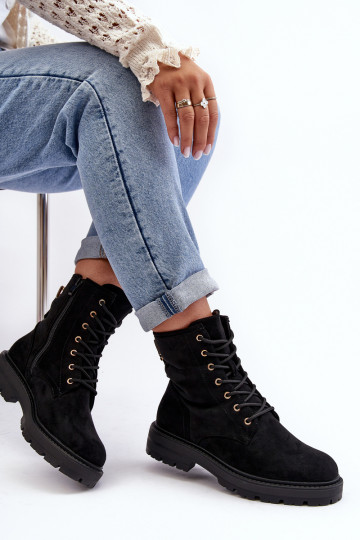 Women's Zip Up Ankle Boots Black Ninsuni 2