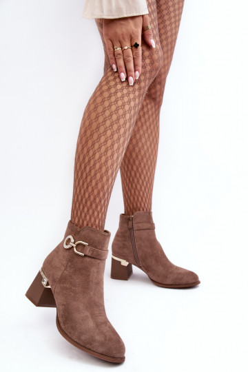 Stylish Women's Suede Boots Brown Nola 2