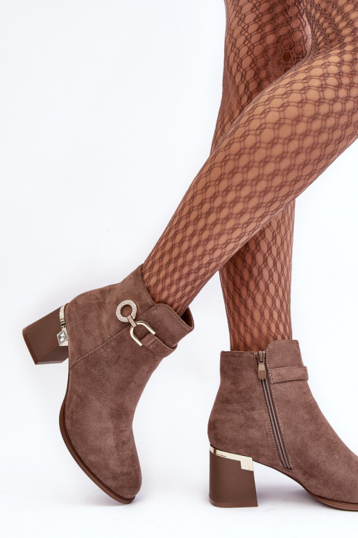 Stylish Women's Suede Boots Brown Nola