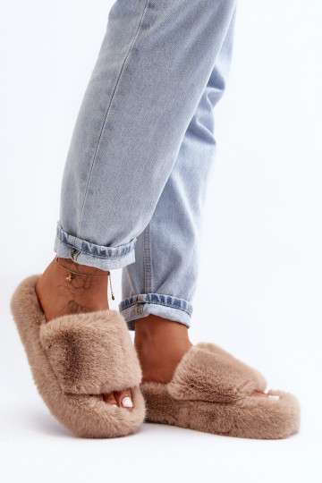 Women's Furry Slippers Beige Biella 2