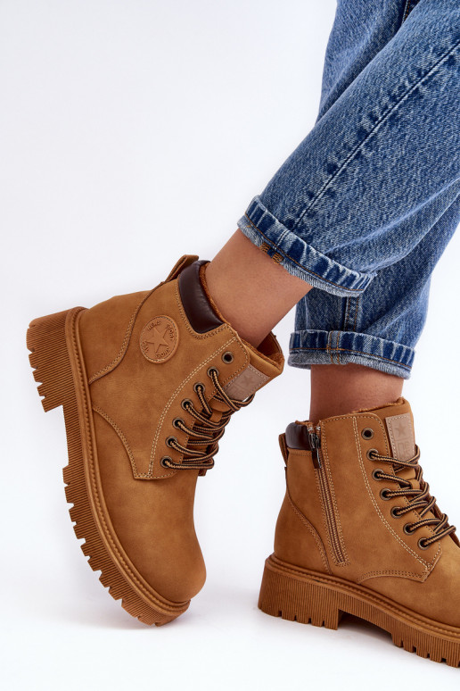 Leather Lined Fur-Lined Boots Trapper Camel Felizia Leather Lined Fur-Lined Boots Trapper Camel Felizia