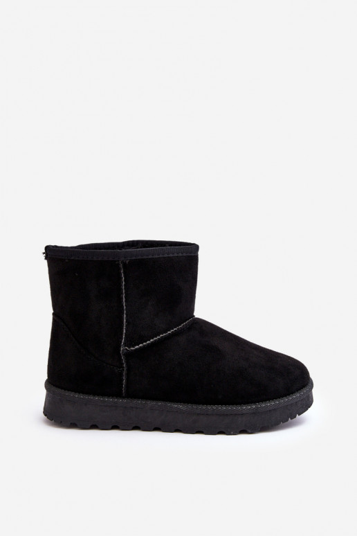 Women's Suede Snow Boots Fleece-Lined Black Nanga Women's Suede Snow Boots Fleece-Lined Black Nanga