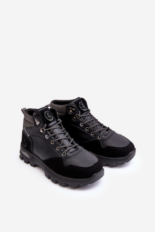 Men's Trekking Shoes Lace-up Boots Black Salomene Men's Trekking Shoes Lace-up Boots Black Salomene