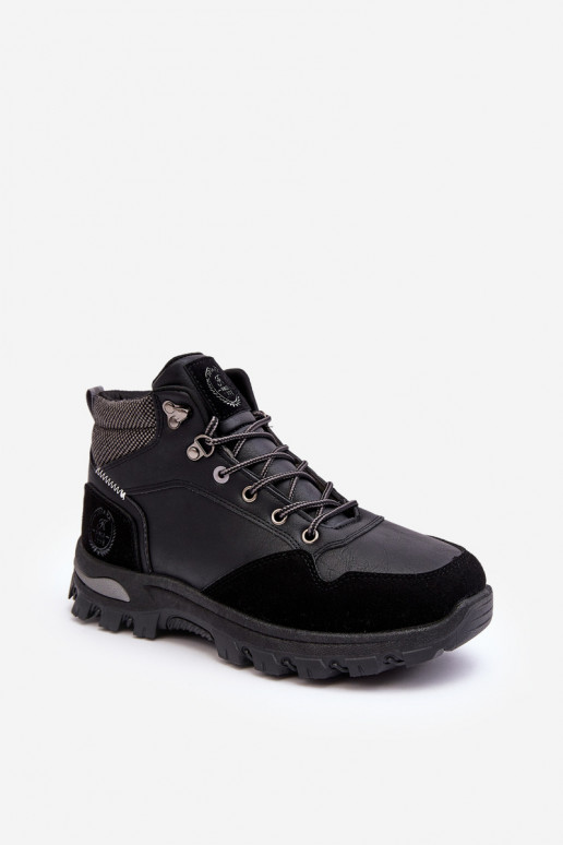 Men's Trekking Shoes Lace-up Boots Black Salomene Men's Trekking Shoes Lace-up Boots Black Salomene