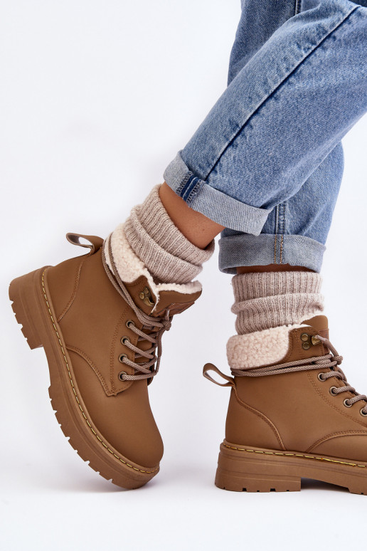 Women's Leather Trappers with Fur Brown Lynnvia Women's Leather Trappers with Fur Brown Lynnvia