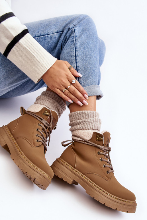 Women's Leather Trappers with Fur Brown Lynnvia Women's Leather Trappers with Fur Brown Lynnvia