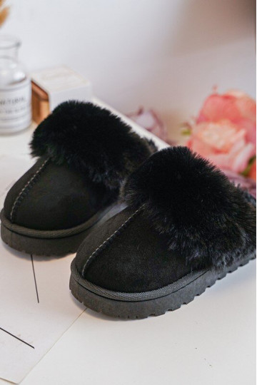 Children's Slippers With Fur Black Birasta 2