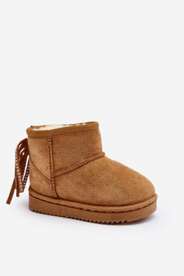 Children's Insulated Snow Boots with Fringes Camel Mikyla 2