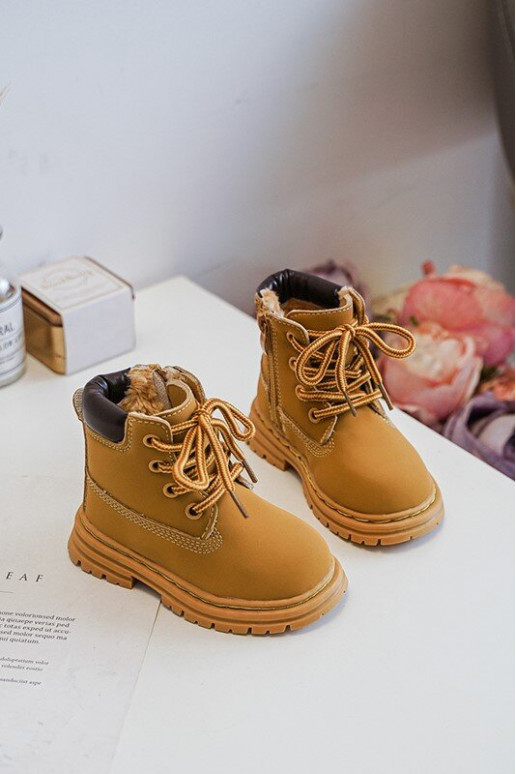 Children's Trapper Boots With Zip Camel Bansi