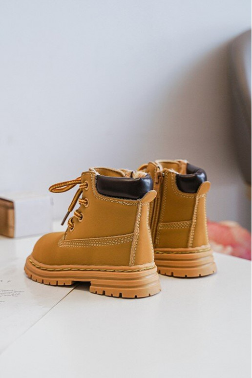 Children's Trapper Boots With Zip Camel Bansi