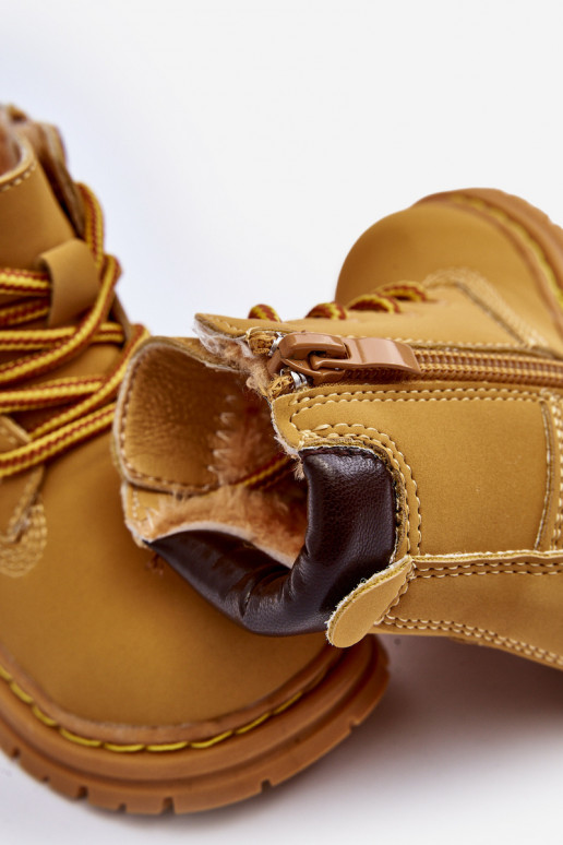 Children's Trapper Boots With Zip Camel Bansi