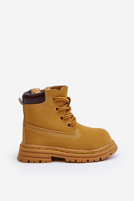 Children's Trapper Boots With Zip Camel Bansi