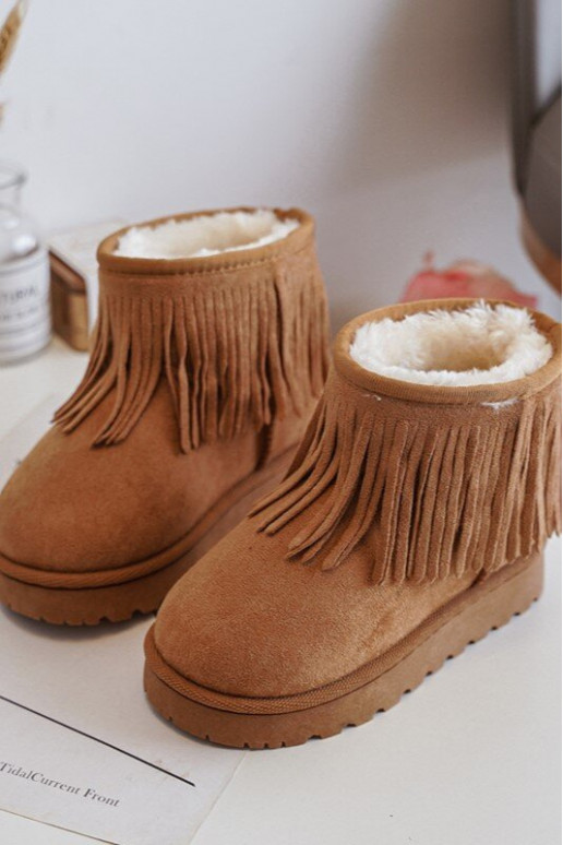Children's Snow Boots with Decorative Fringes Camel Nimia Children's Snow Boots with Decorative Fringes Camel Nimia
