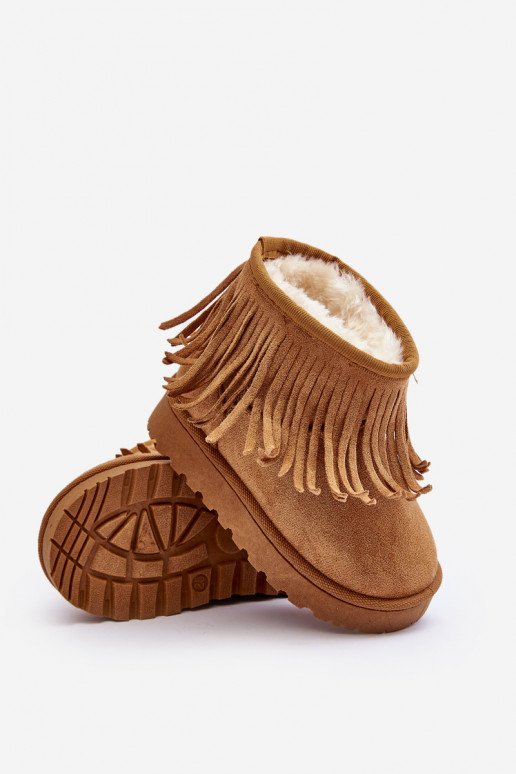 Children's Snow Boots with Decorative Fringes Camel Nimia Children's Snow Boots with Decorative Fringes Camel Nimia