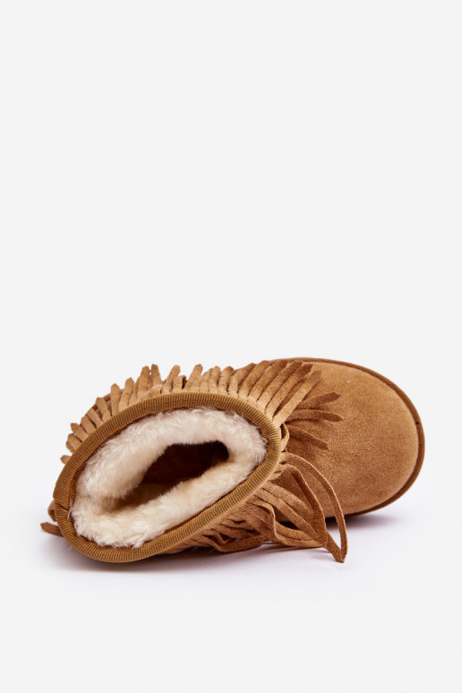 Children's Snow Boots with Decorative Fringes Camel Nimia Children's Snow Boots with Decorative Fringes Camel Nimia