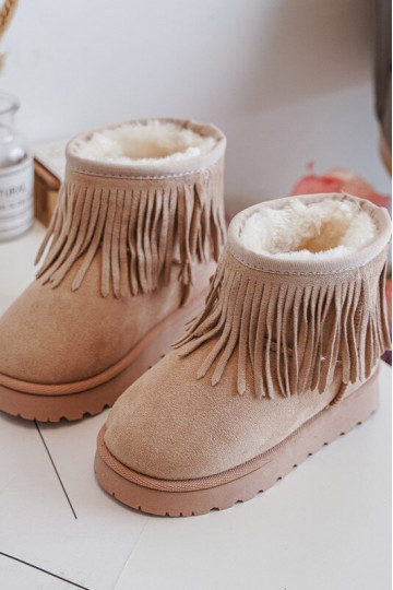 Fleece-Lined Snow Boots with Decorative Fringes for Kids Beige Nimia' 2