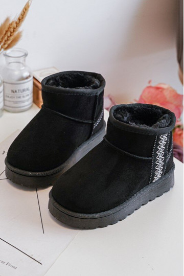 Children's Quilted Snow Boots Black Leonora 2