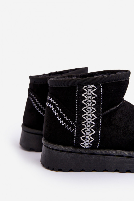 Children's Quilted Snow Boots Black Leonora