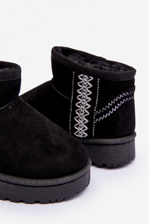 Children's Quilted Snow Boots Black Leonora