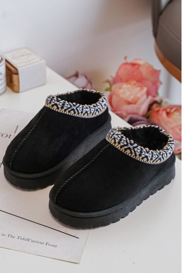 Children's Slip-on Slippers Insulated Black Olivane 2