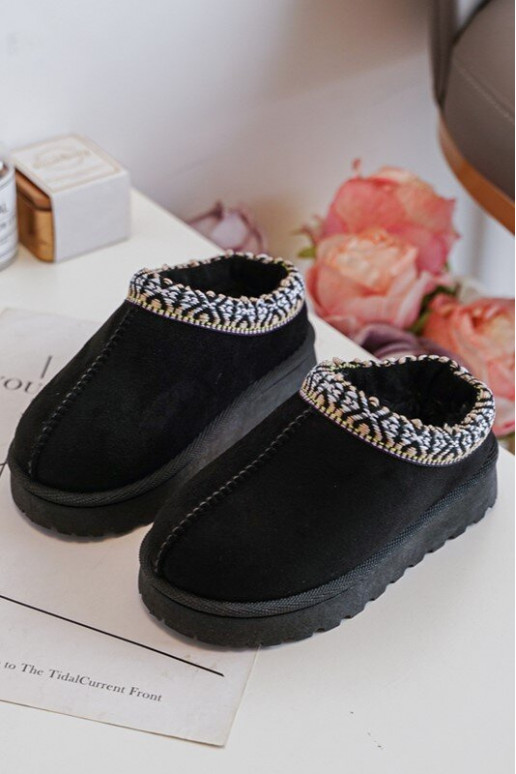 Children's Slip-on Slippers Insulated Black Olivane