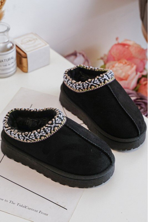 Children's Slip-on Slippers Insulated Black Olivane