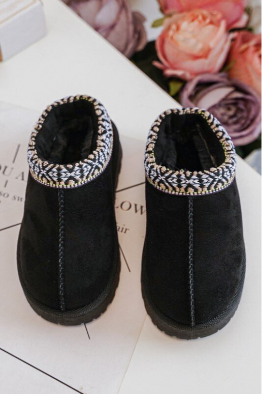 Children's Slip-on Slippers Insulated Black Olivane