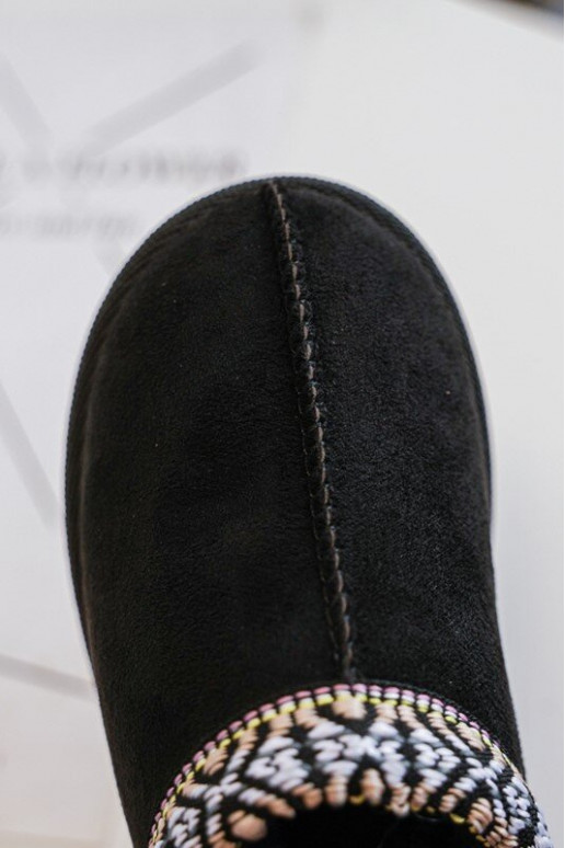 Children's Slip-on Slippers Insulated Black Olivane