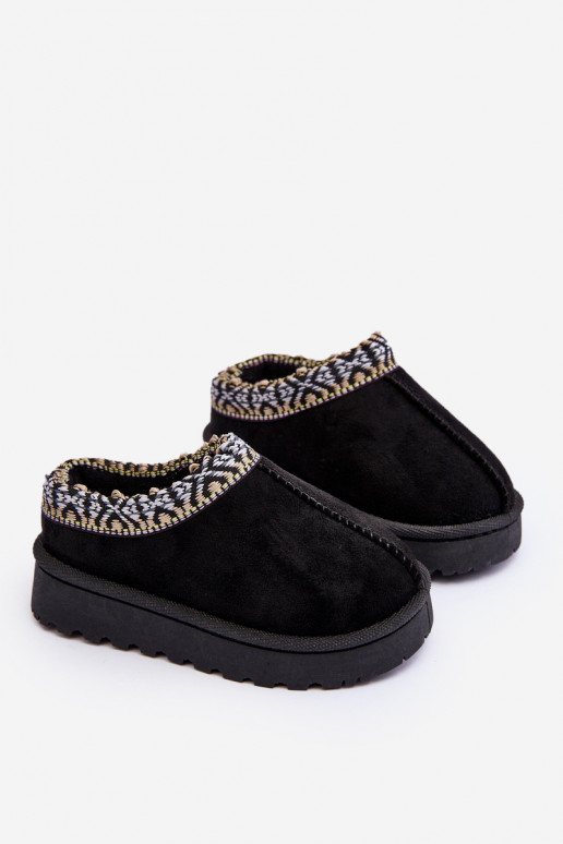Children's Slip-on Slippers Insulated Black Olivane