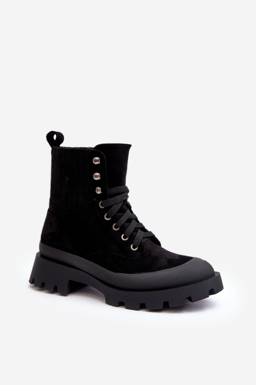 Women's Lace-up Trapery Boots Black Gordts Women's Lace-up Trapery Boots Black Gordts