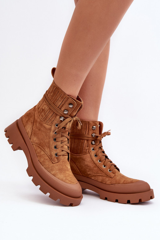 Women's Trapper Lace-Up Boots Camel Gordts Women's Trapper Lace-Up Boots Camel Gordts