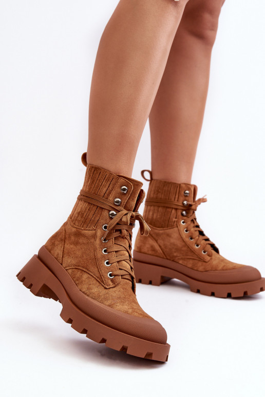 Women's Trapper Lace-Up Boots Camel Gordts Women's Trapper Lace-Up Boots Camel Gordts
