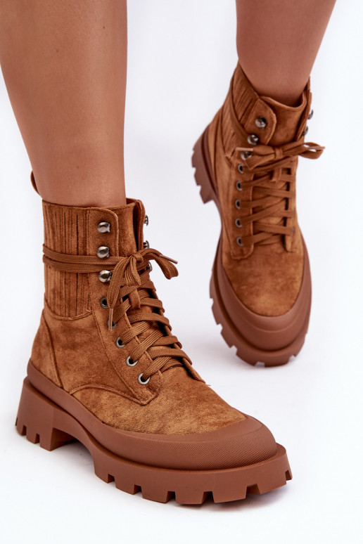Women's Trapper Lace-Up Boots Camel Gordts Women's Trapper Lace-Up Boots Camel Gordts