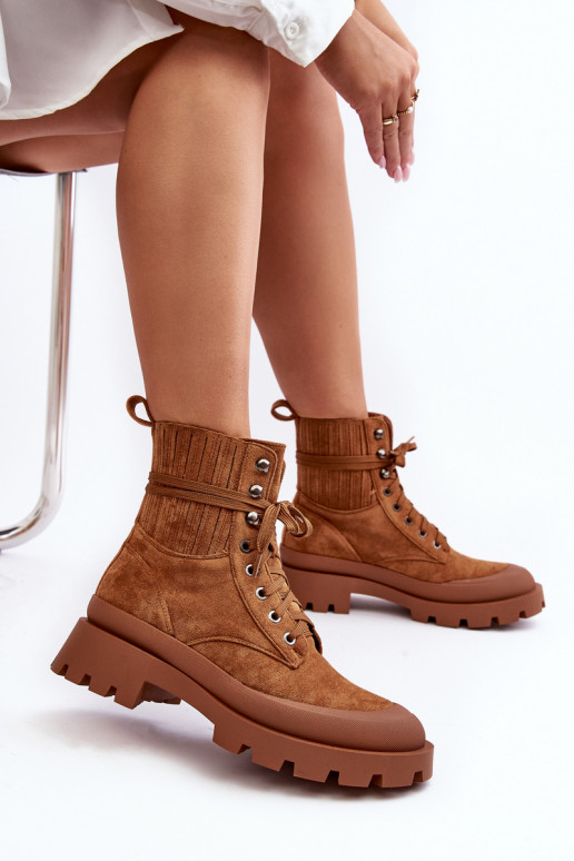 Women's Trapper Lace-Up Boots Camel Gordts Women's Trapper Lace-Up Boots Camel Gordts