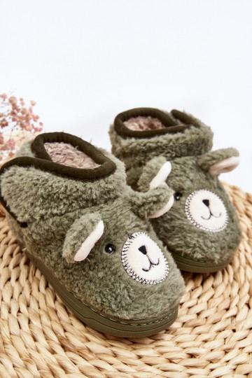 Children's slippers green color Eberra 2