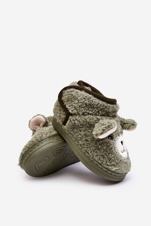 Children's slippers green color Eberra