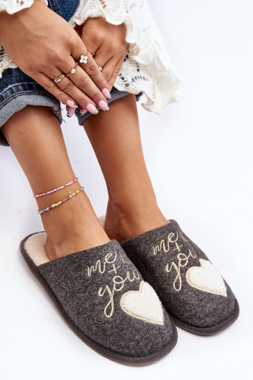 Women's Classic Slip-on Slippers Gray Mabira Fleece-lined