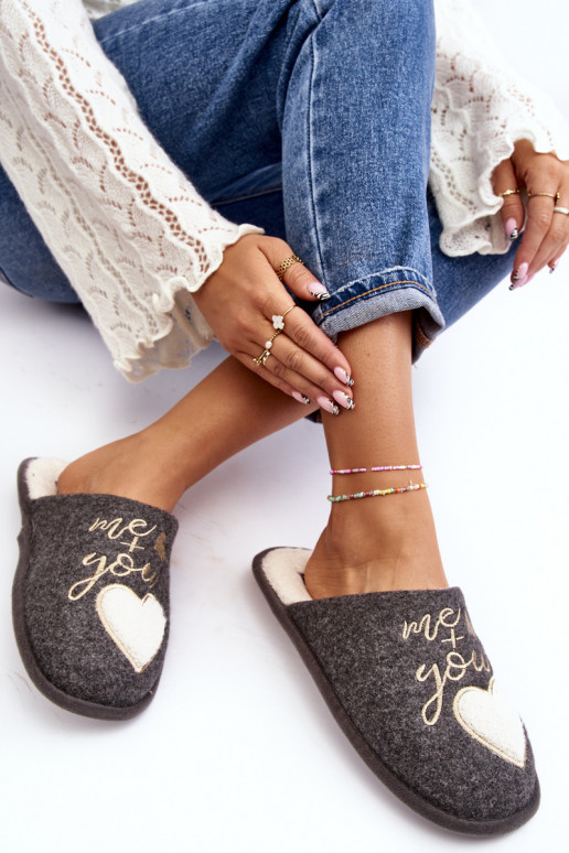 Women's Classic Slip-on Slippers Gray Mabira Fleece-lined