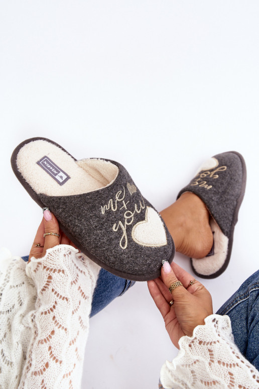 Women's Classic Slip-on Slippers Gray Mabira Fleece-lined