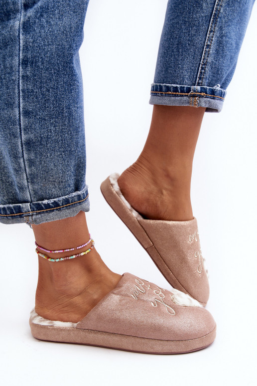 Shiny Women's Pink Slippers Geraja