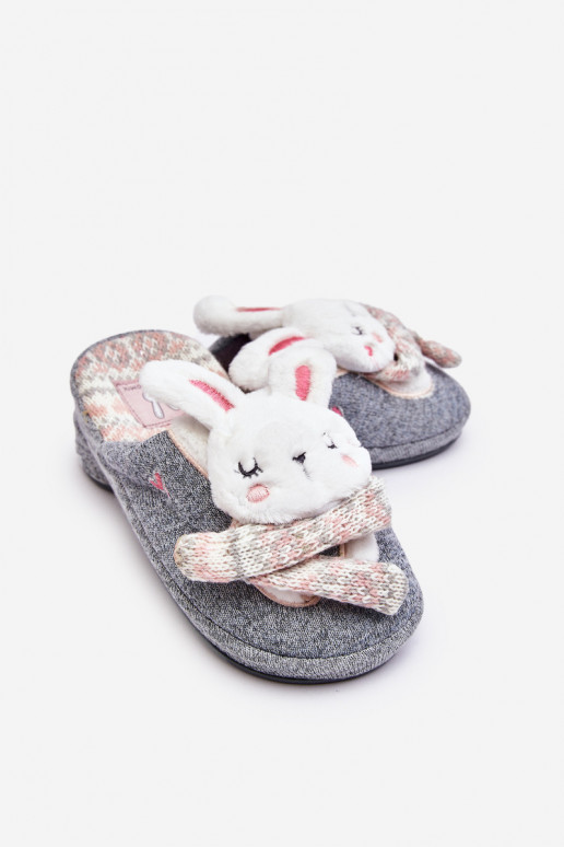 Children's slippers with a massive sole in gray color Dasca