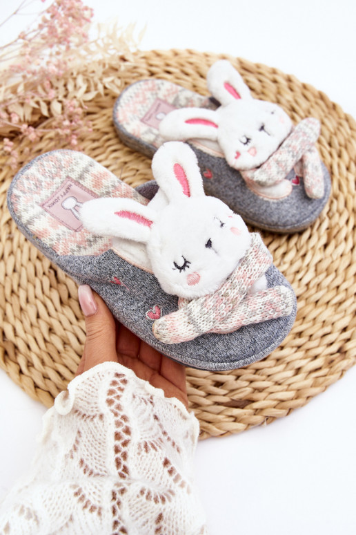 Children's slippers with a massive sole in gray color Dasca